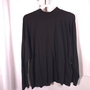 T by Talbots Black Mock Neck Activewear Shirt Womens XL Athleisure